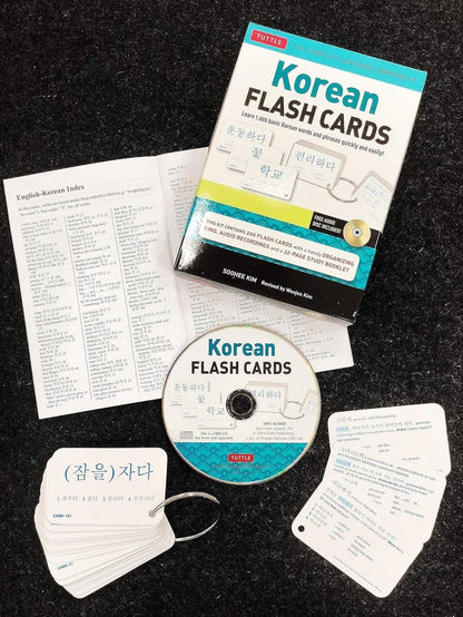 Korean Flash Cards Kit: Learn 1,000 Basic Korean Words and Phrases Quickly and Easily! (Hangul & Romanized Forms) - Salembier